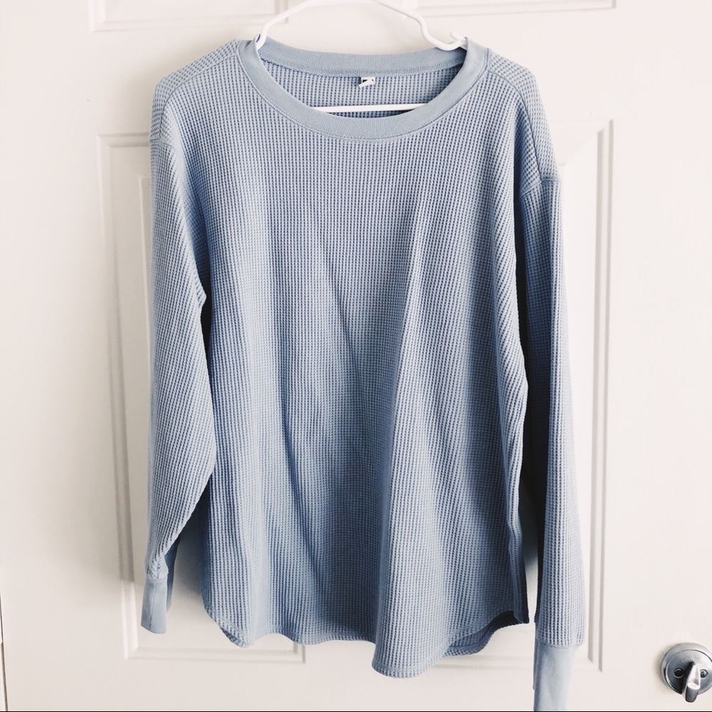 Uniqlo Light Blue Waffle Sweater